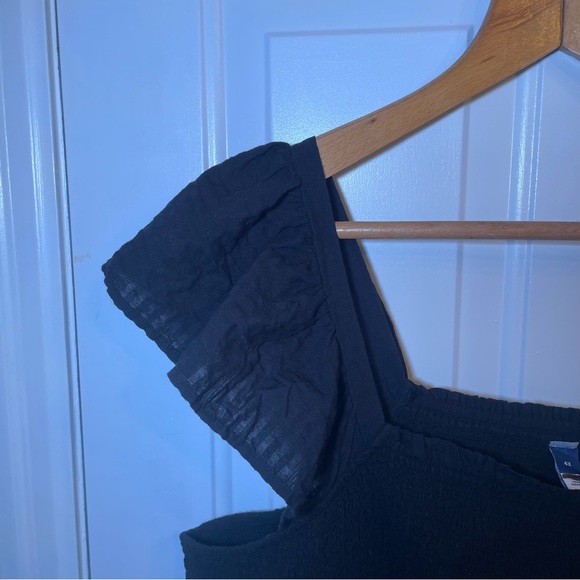 Old Navy Black Smocked Square-Neck Mini Dress - Picture 5 of 10